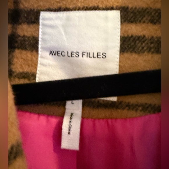 Avec Les Filles Windowpane Plaid Doublebreasted Coat 🧥🖤 - Picture 4 of 5